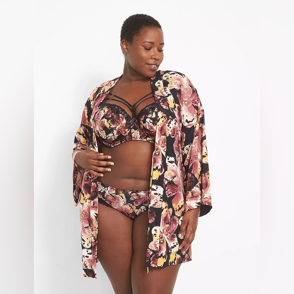 LANE BRYANT Cacique Tropical Micro Robe - Picture 4 of 4